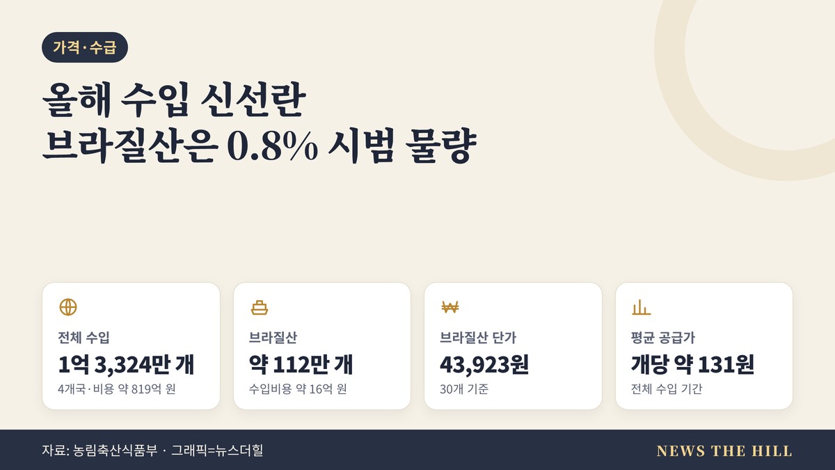 올해 신선란 수입 현황 요약